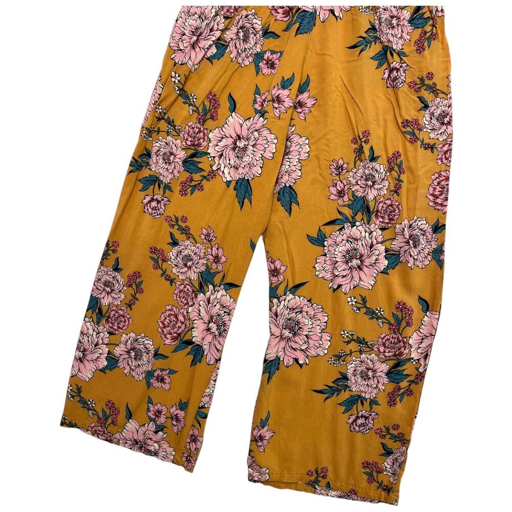 Band Of Gypsies Jumpsuit Womens Small Yellow Floral Strapless Boho Gypsy Festive - Picture 5 of 10